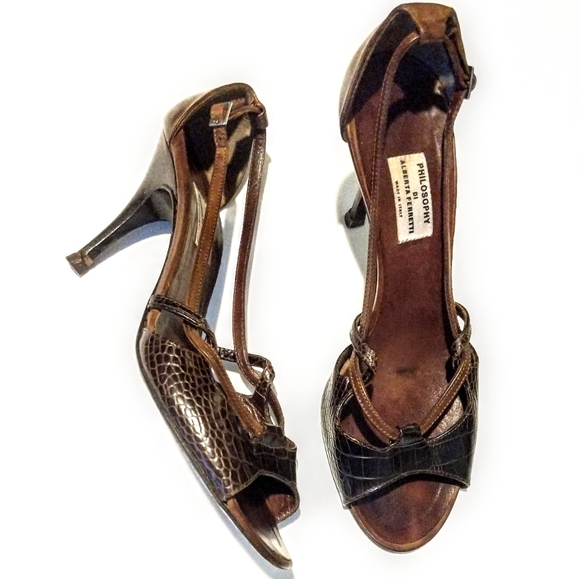 Philosophy di Alberta Ferretti leather Heels Italy - Picture 8 of 9